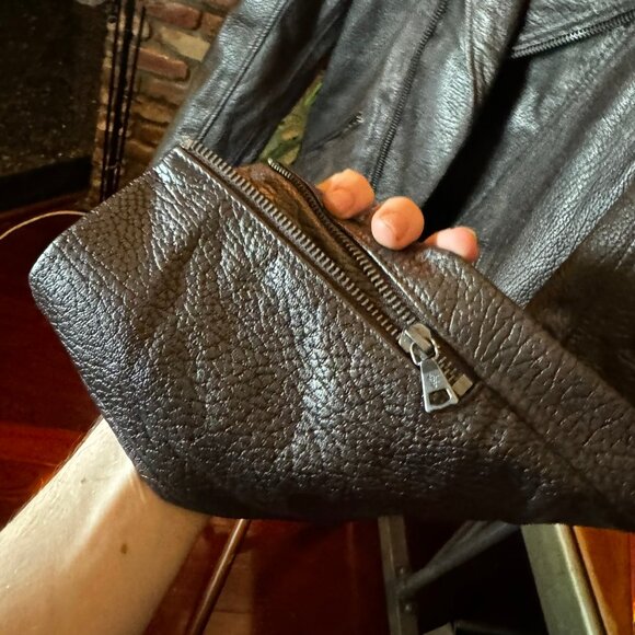 JOHN VARVATOS 25th Anniversary Silver Foil Leather Moto Jacket sz48 - Picture 10 of 12